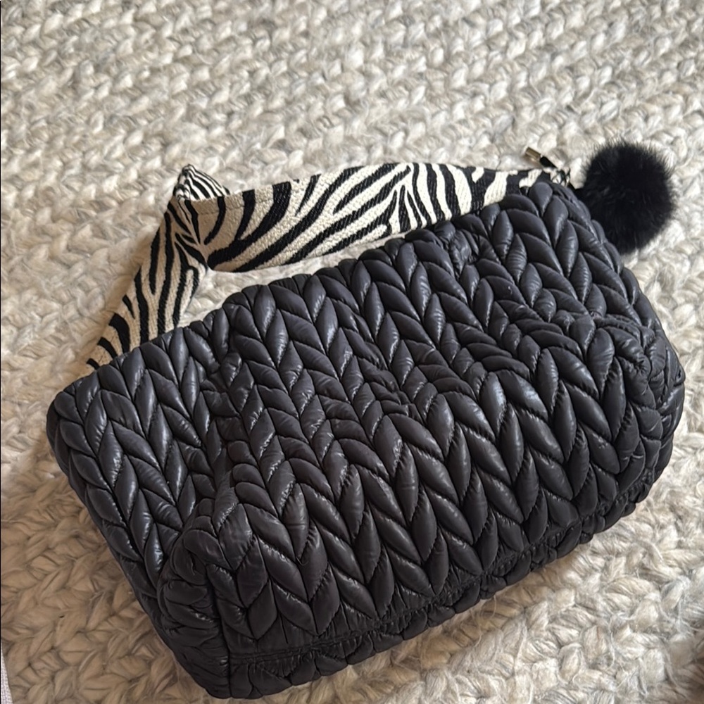 Sondra Roberts Squared Black Quilted Shoulder Bag